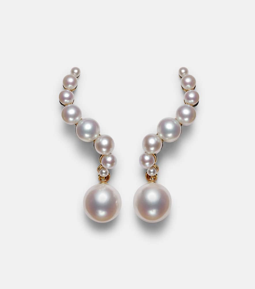 14kt gold drop earrings with pearls