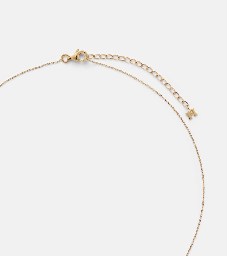 Dot 14kt gold necklace with diamond and pearl