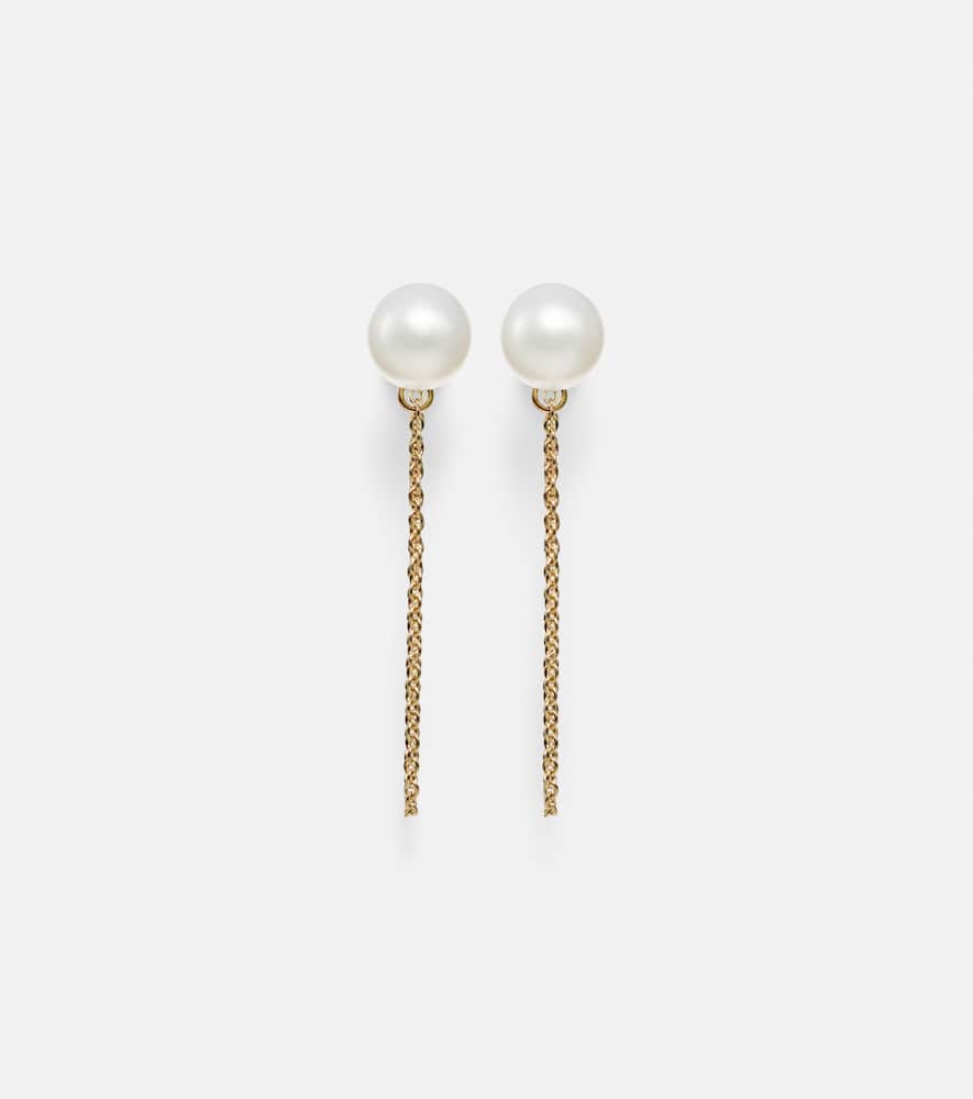 14kt gold drop earrings with pearls