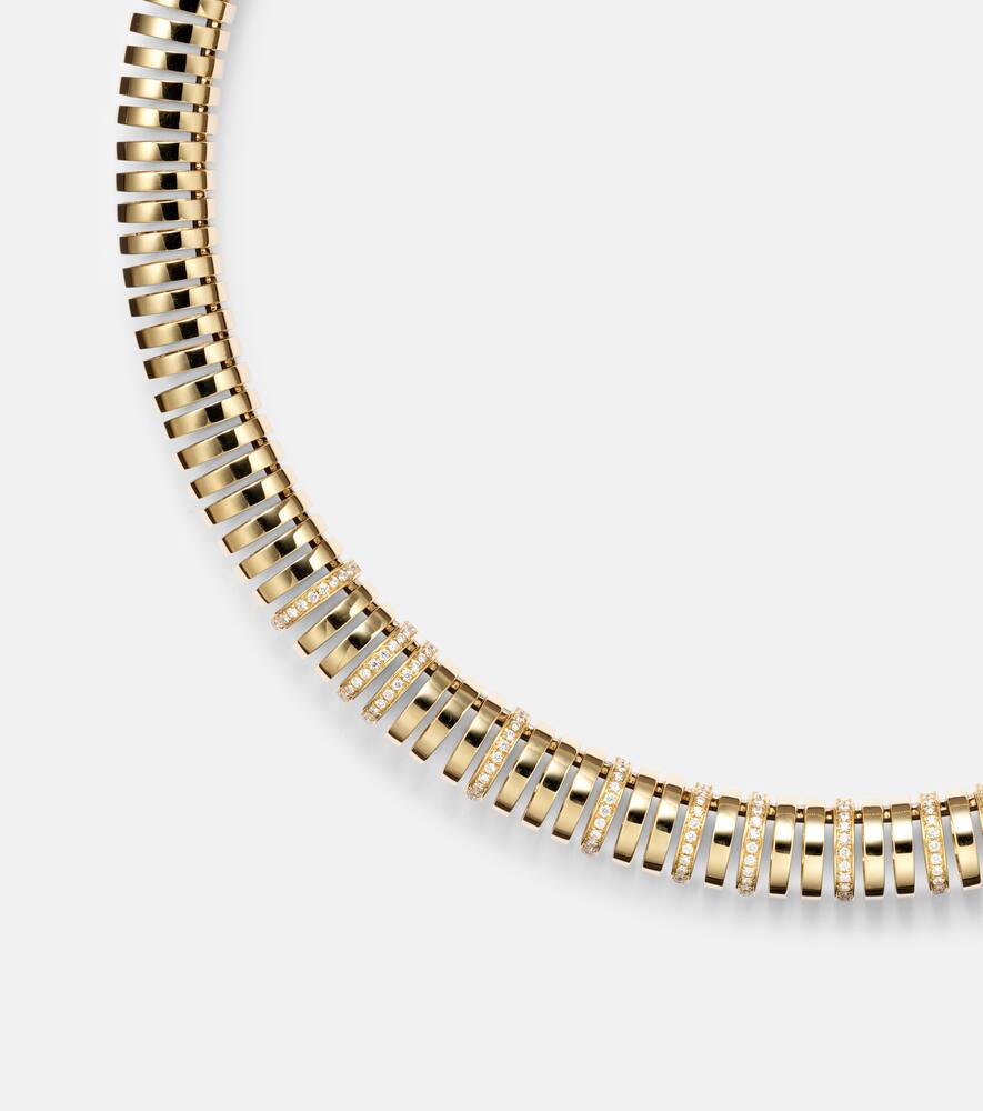 Versus 14kt yellow gold necklace with diamonds