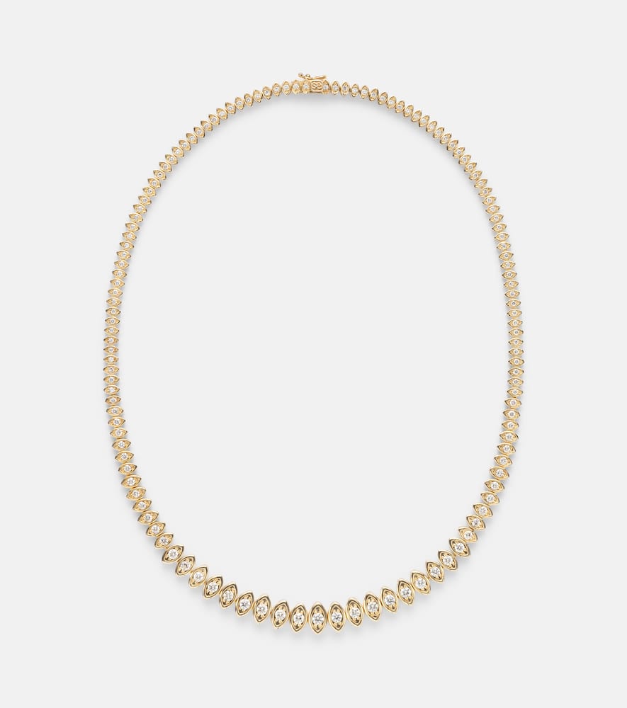 Eternity 14kt gold necklace with diamonds