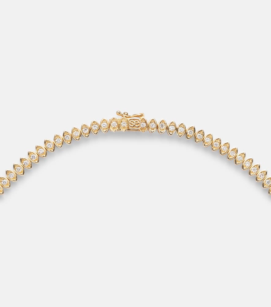 Eternity 14kt gold necklace with diamonds