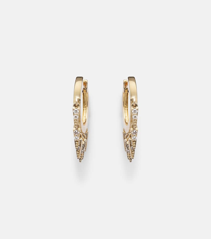 Fringe 14kt gold earrings with diamonds