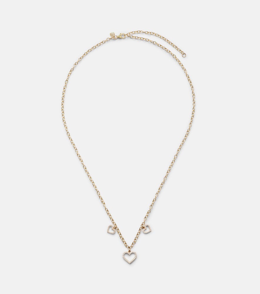 Three Hearts 14kt gold necklace with diamonds