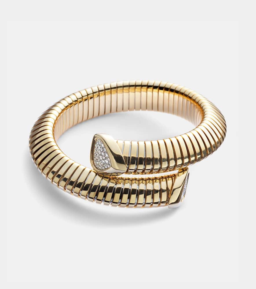 Trisola 18kt gold cuff bracelet with diamonds