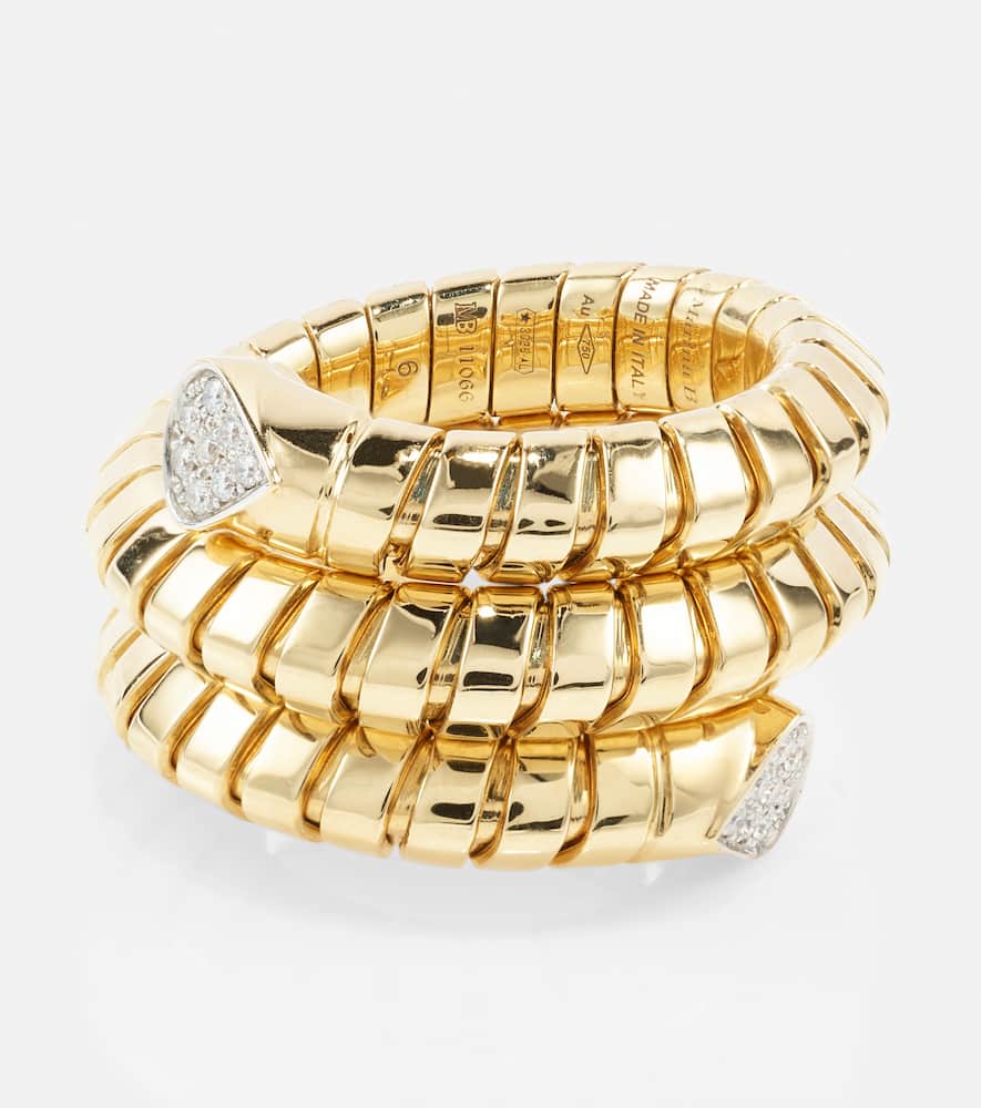 Trisola 18kt gold ring with diamonds