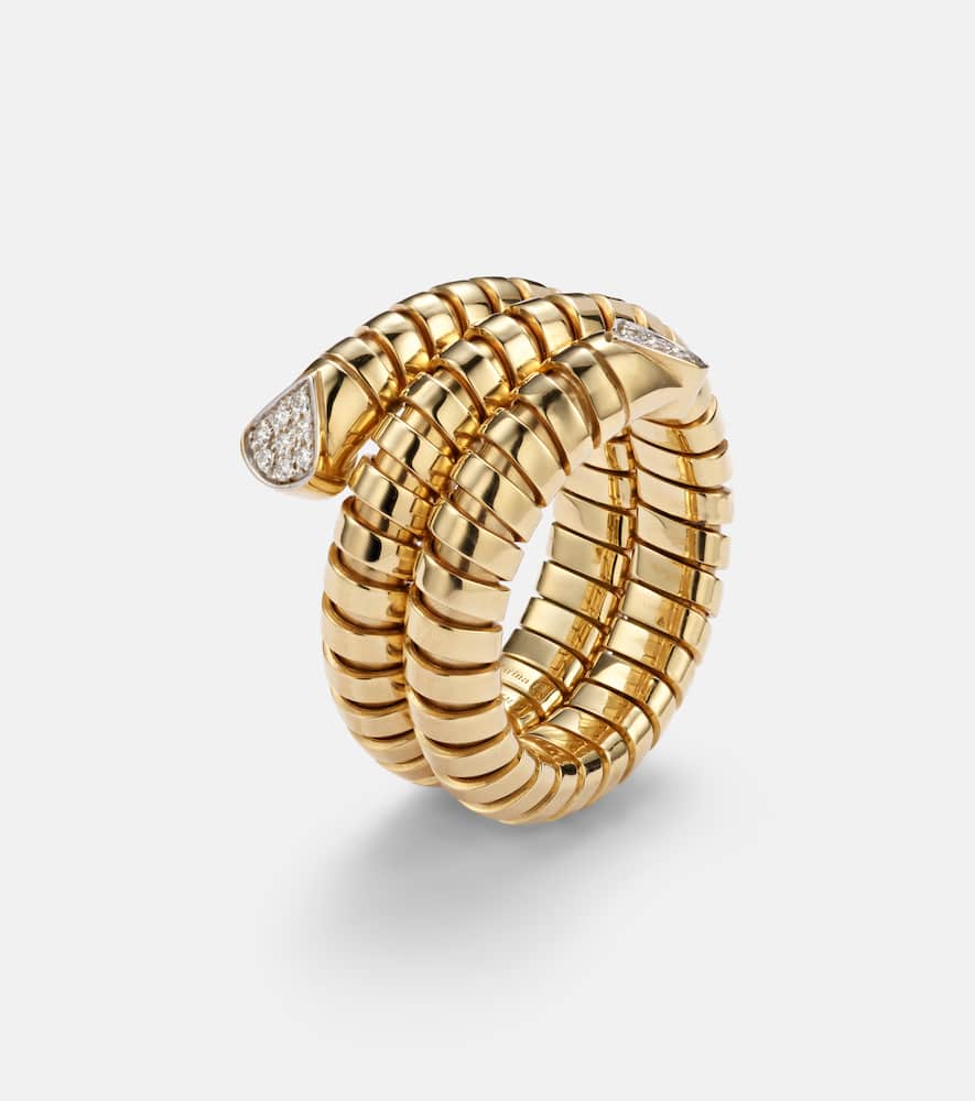 Trisola 18kt gold ring with diamonds