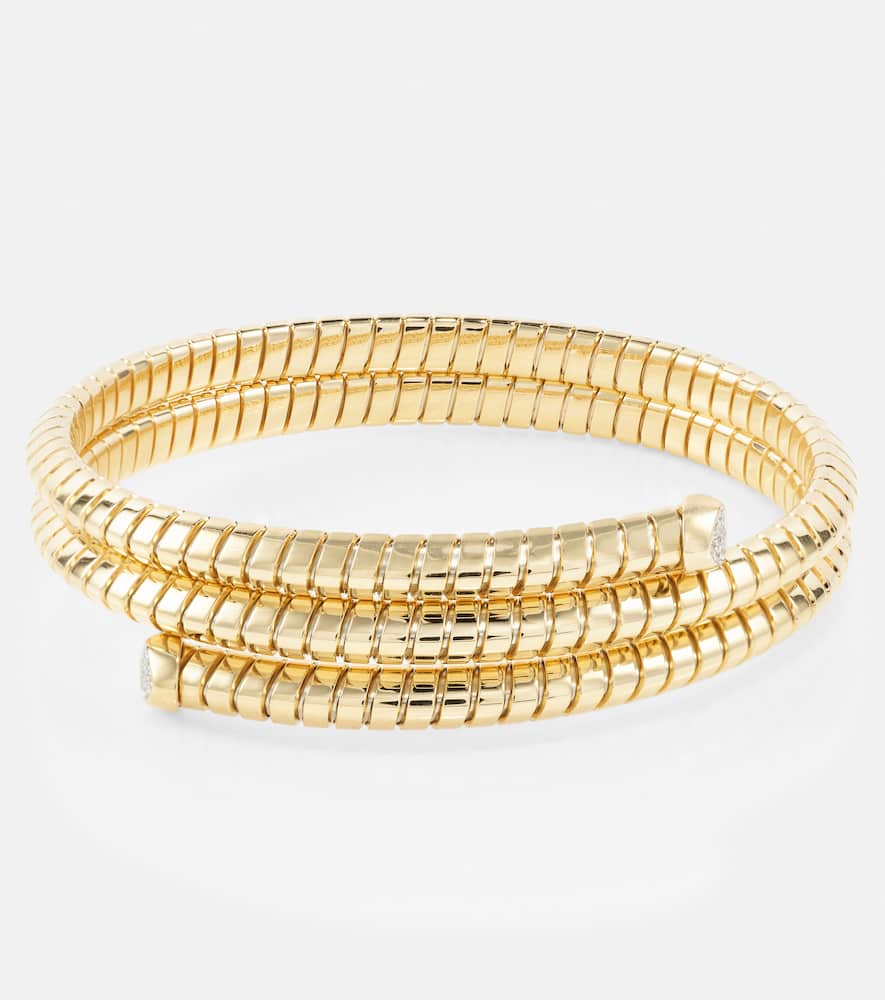 Trisolina Triple 18kt gold bangle with diamonds
