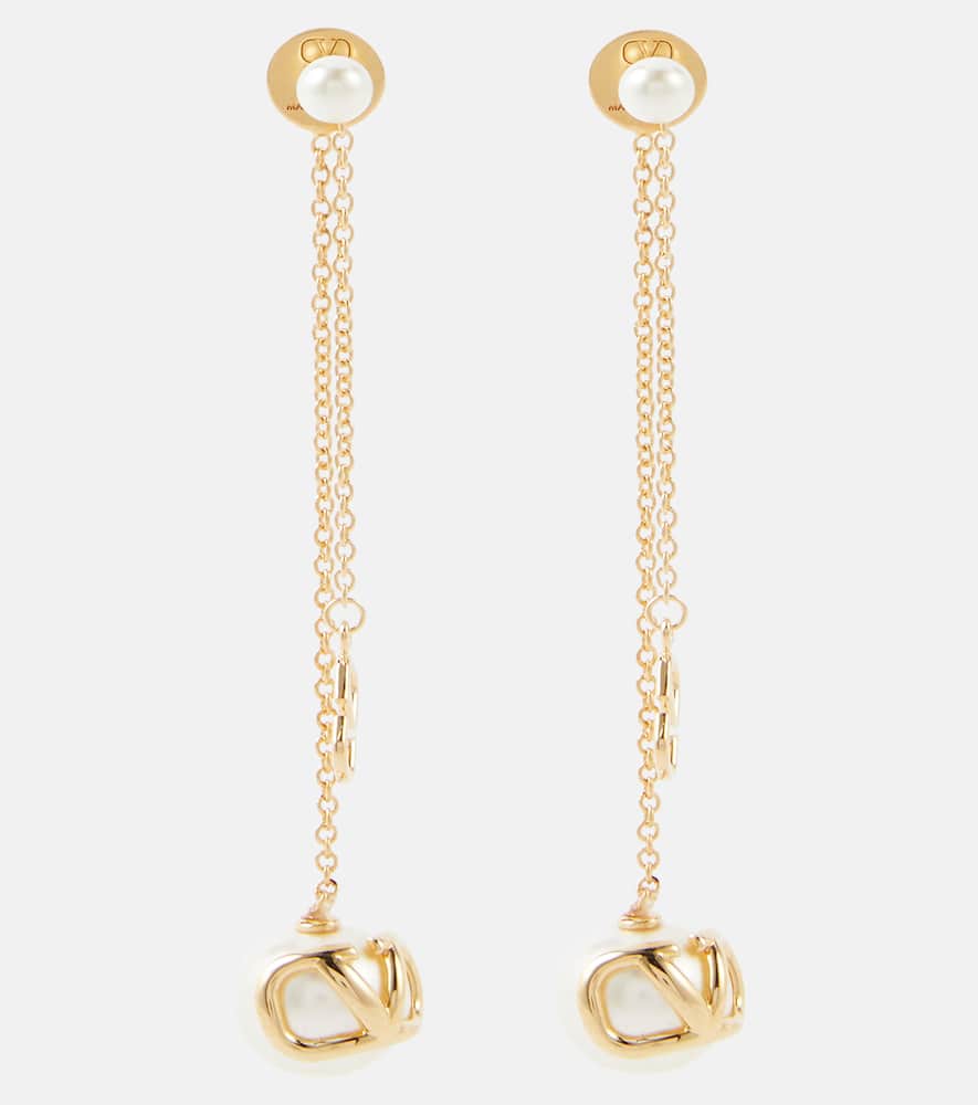 VLogo Signature faux pearl earrings