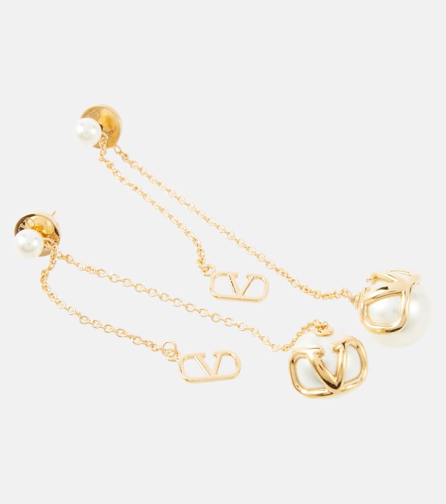 VLogo Signature faux pearl earrings