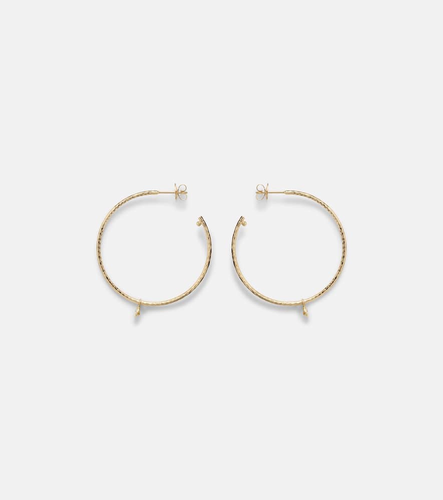 Nesting Gem Medium 18kt gold hoop earrings with diamonds
