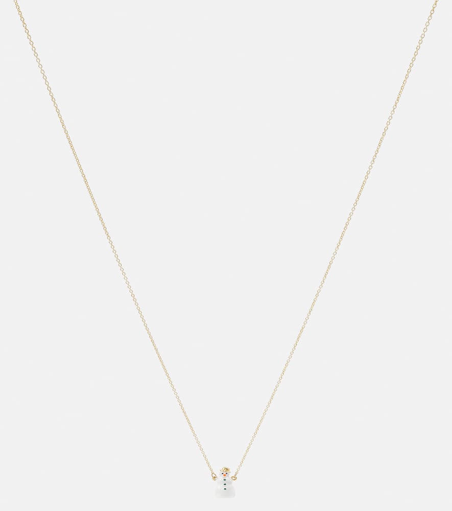 Frosty 9kt yellow gold necklace with enamel