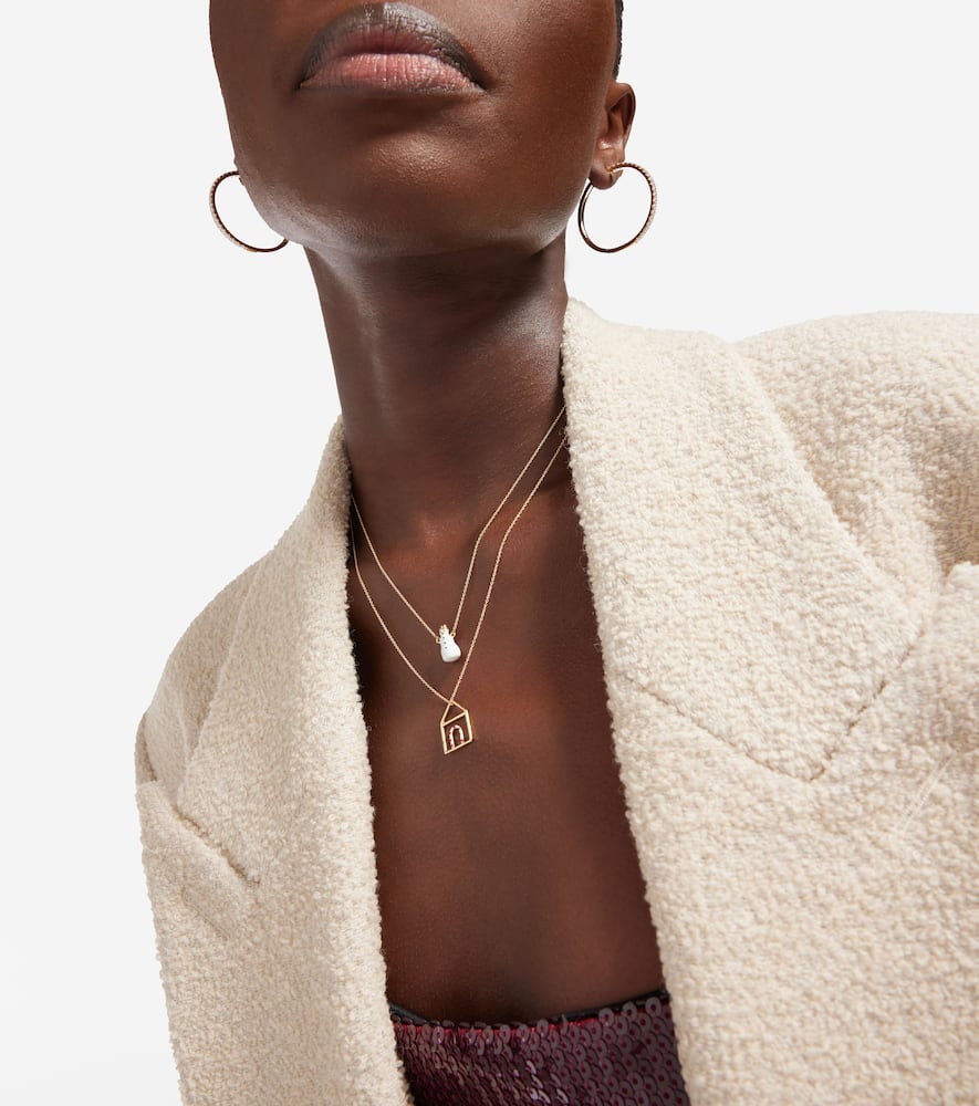 Frosty 9kt yellow gold necklace with enamel