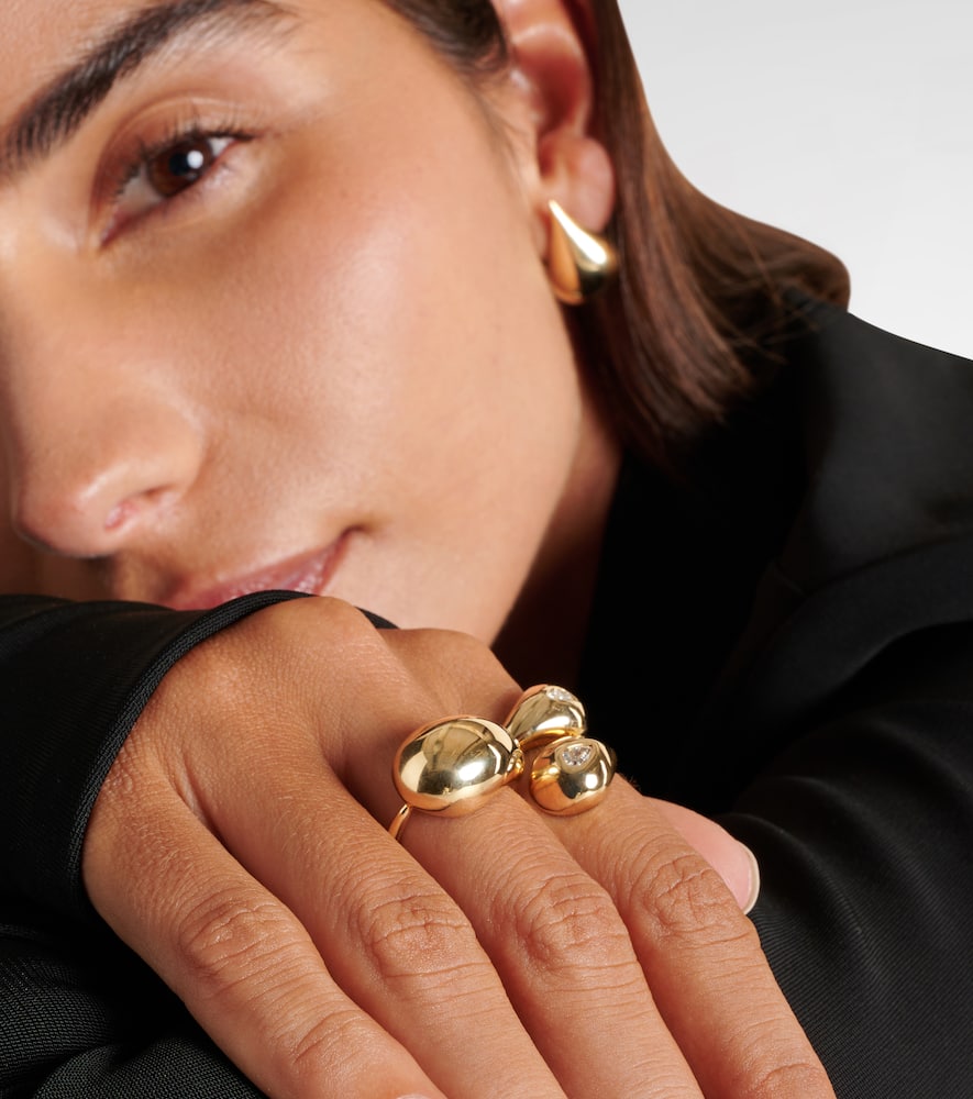 Water Droplet 14kt gold ring