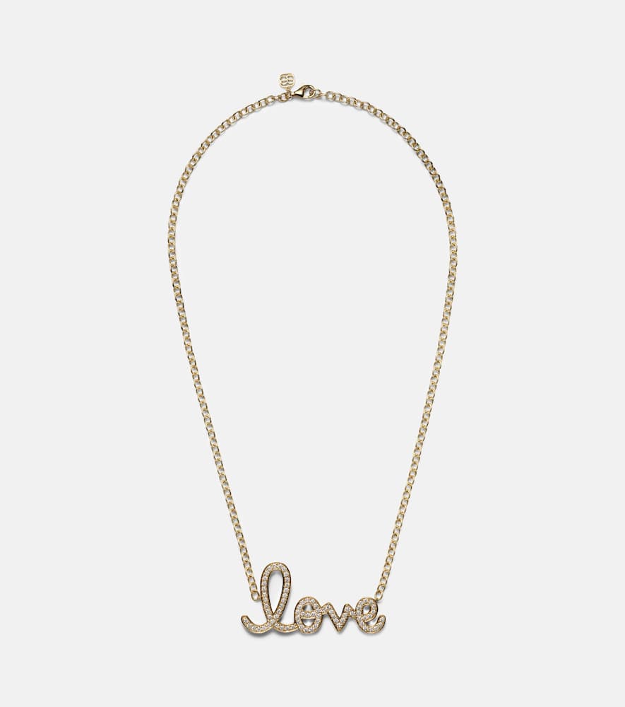 Love 14kt gold necklace with diamonds