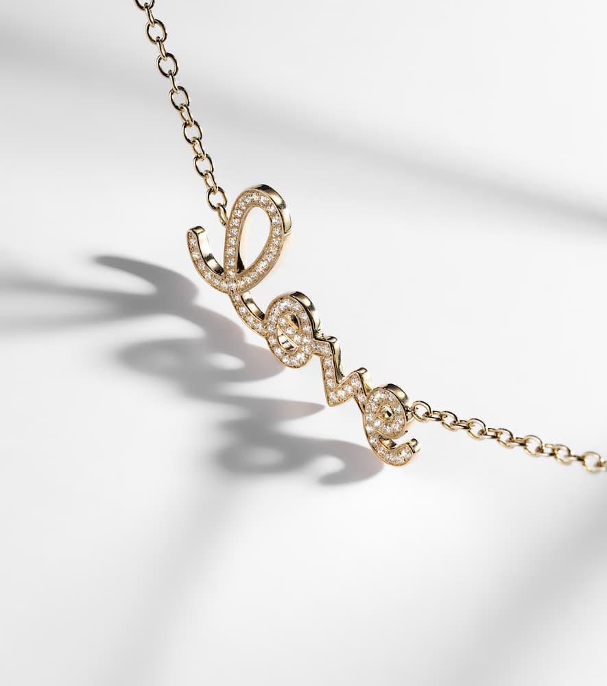 Love 14kt gold necklace with diamonds
