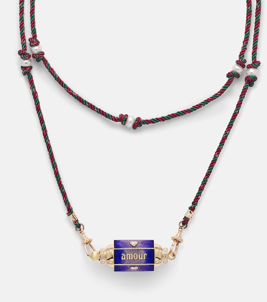 Amour Toujours 18kt gold locket with diamonds