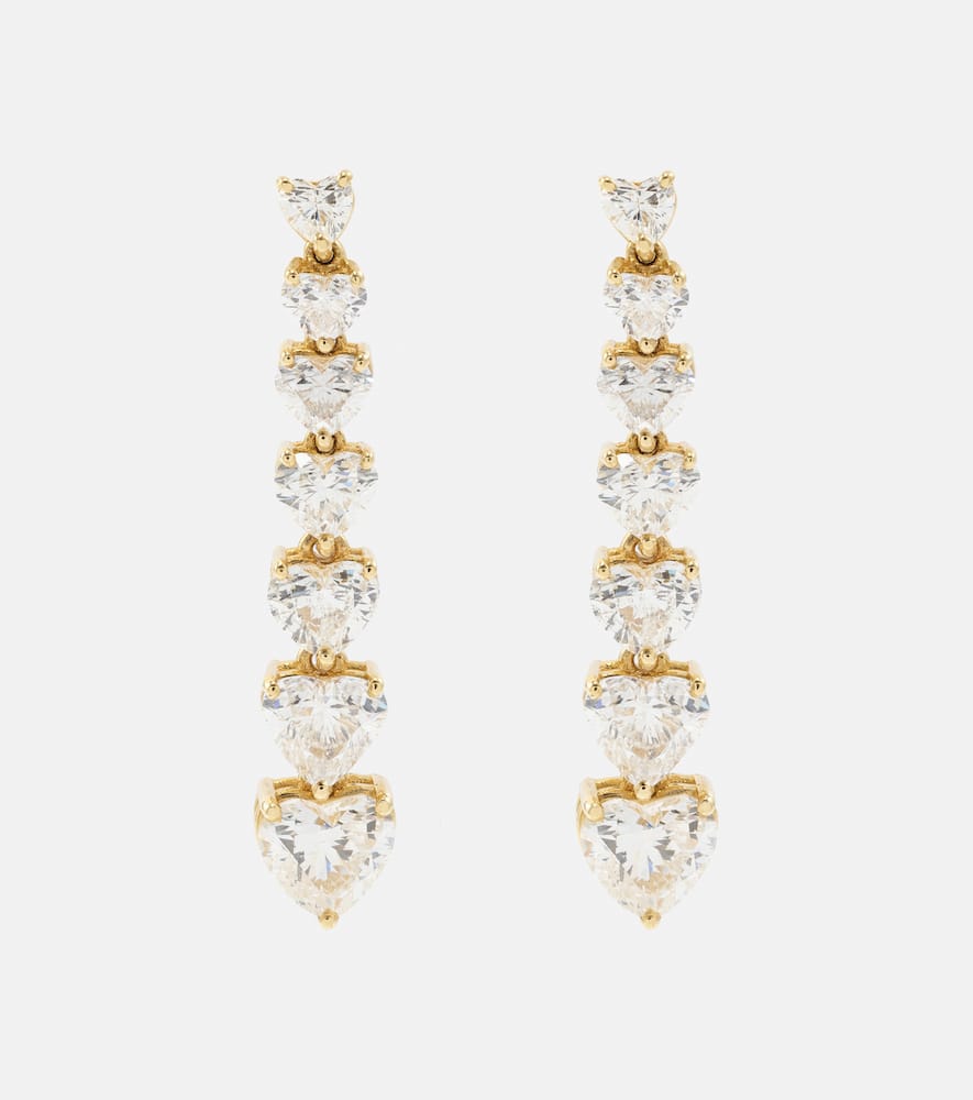 7 Heart 18kt gold drop earrings with diamonds
