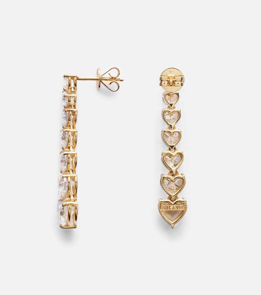 7 Heart 18kt gold drop earrings with diamonds