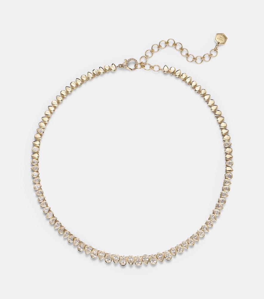 Tennis 18kt gold necklace with diamonds