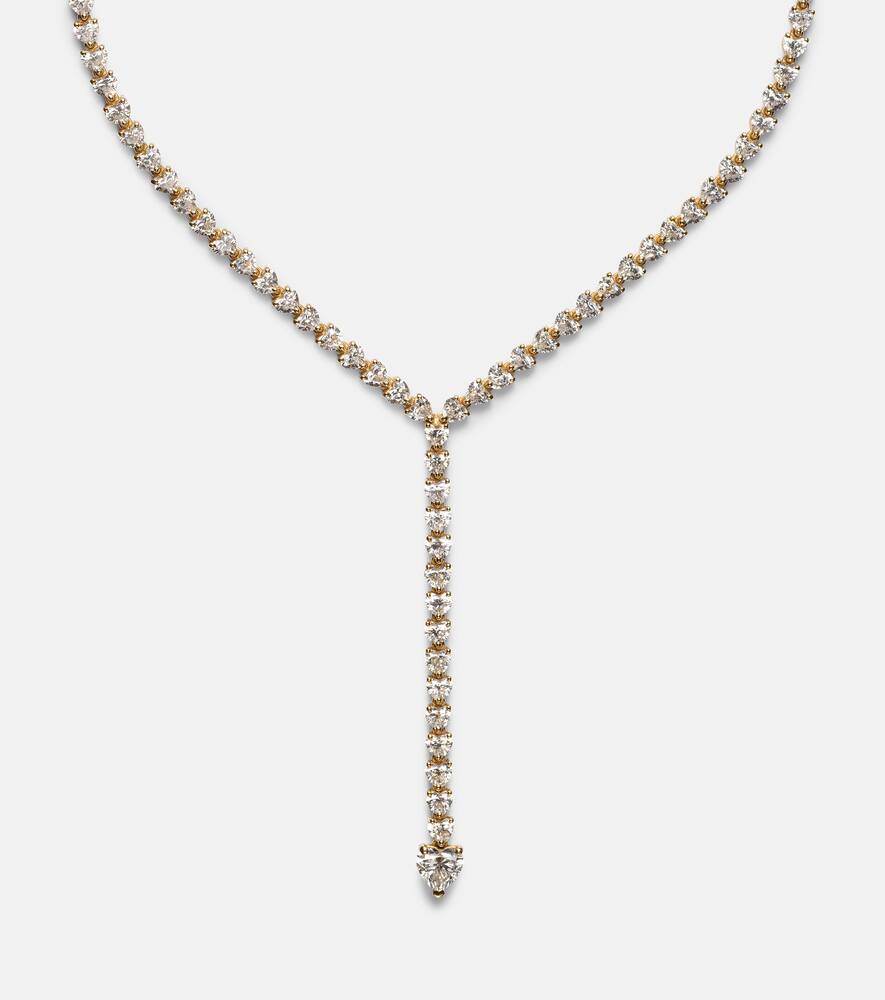 Heart 18kt gold necklace with diamonds