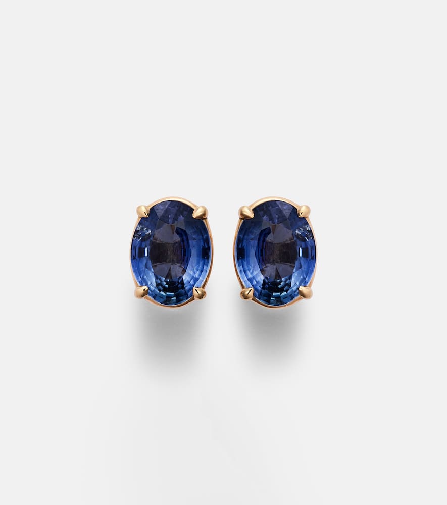 18kt rose gold earrings with blue sapphires