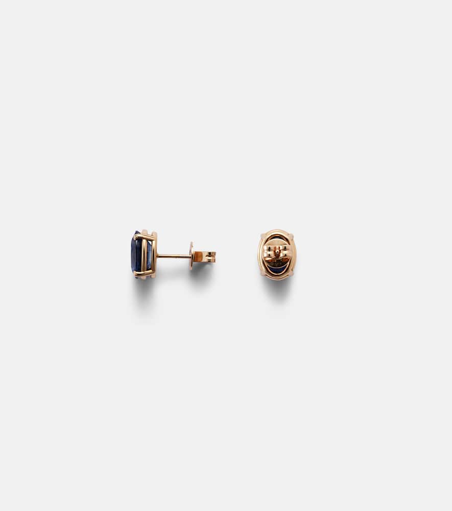 18kt rose gold earrings with blue sapphires
