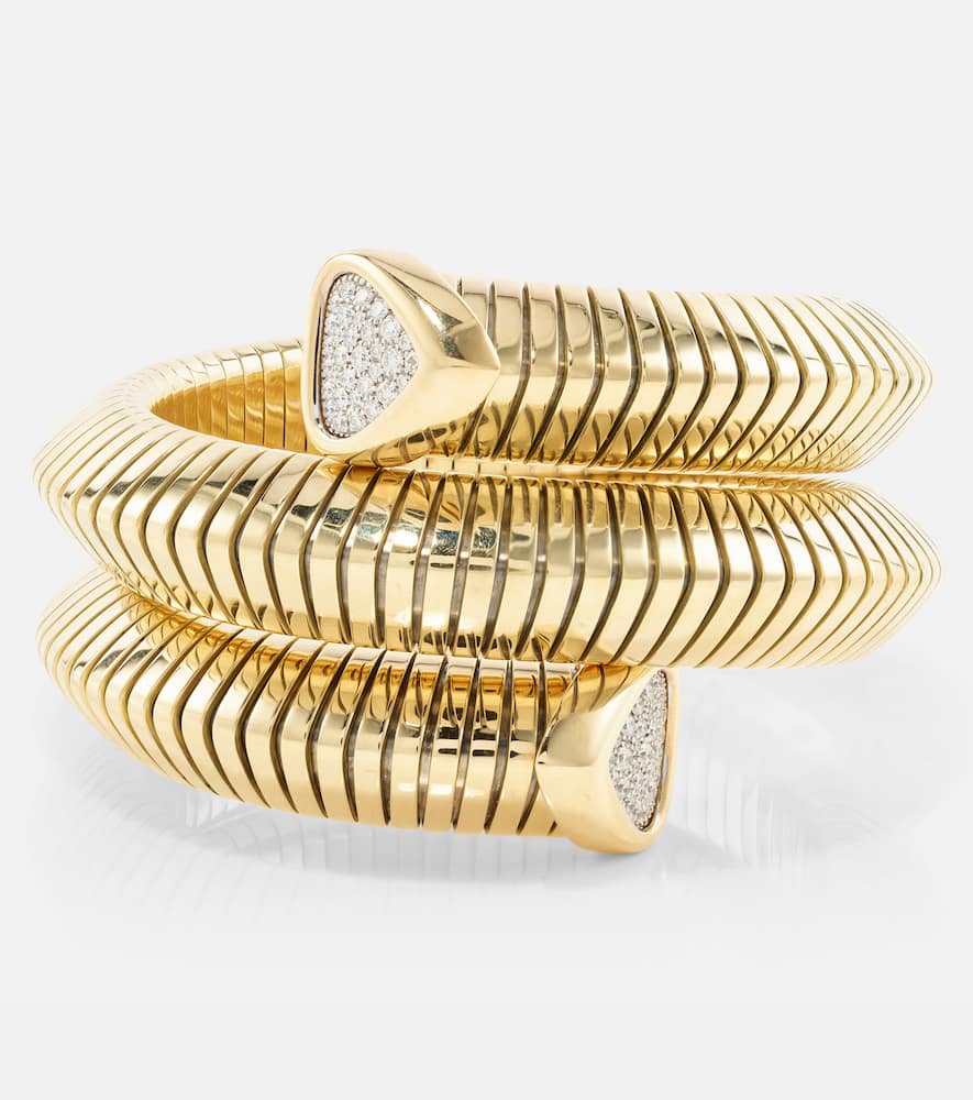 Trisola Triple 18kt gold bangle with diamonds