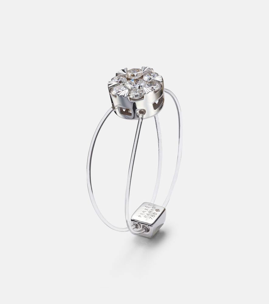 Persée Floating 18kt white gold ring with diamond