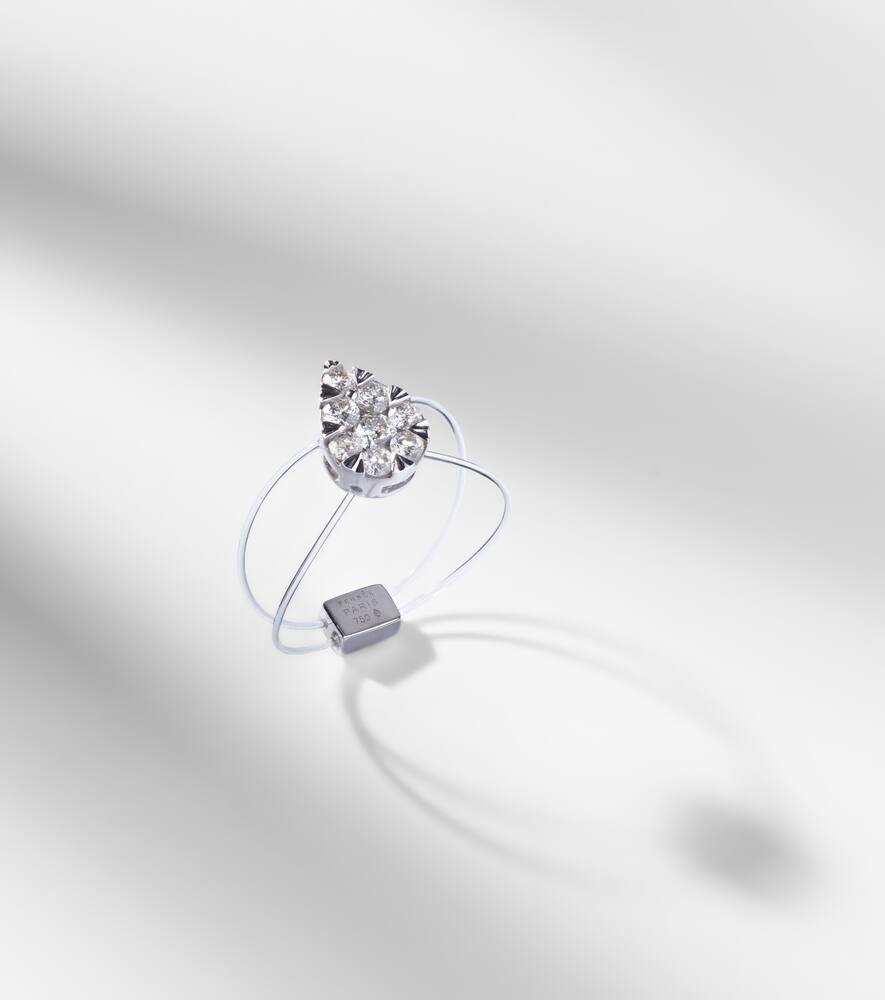 Persée Floating 18kt white gold ring with diamonds