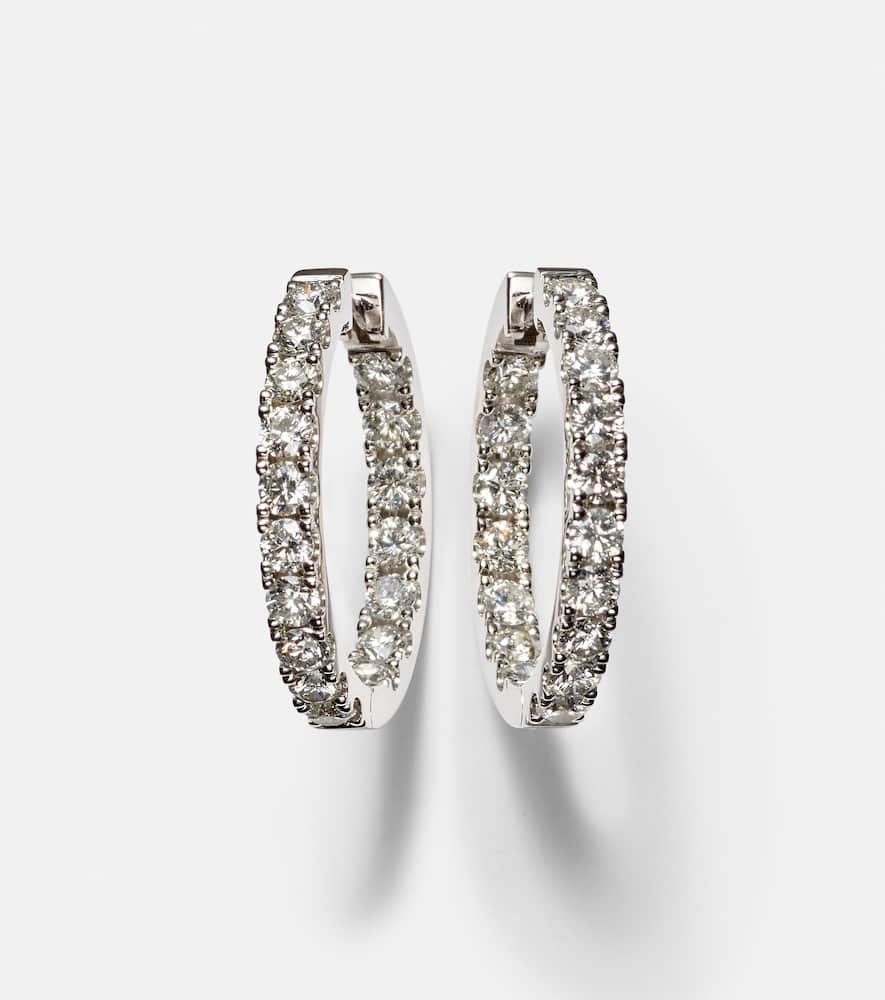 14kt white gold earrings with diamonds