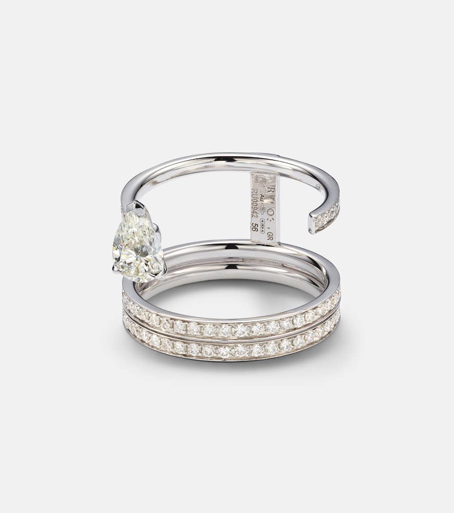 Serti Sur Vide 18kt white gold ring with diamonds