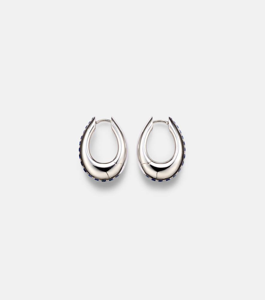 Chakra Icon 18kt white gold earrings with sapphire