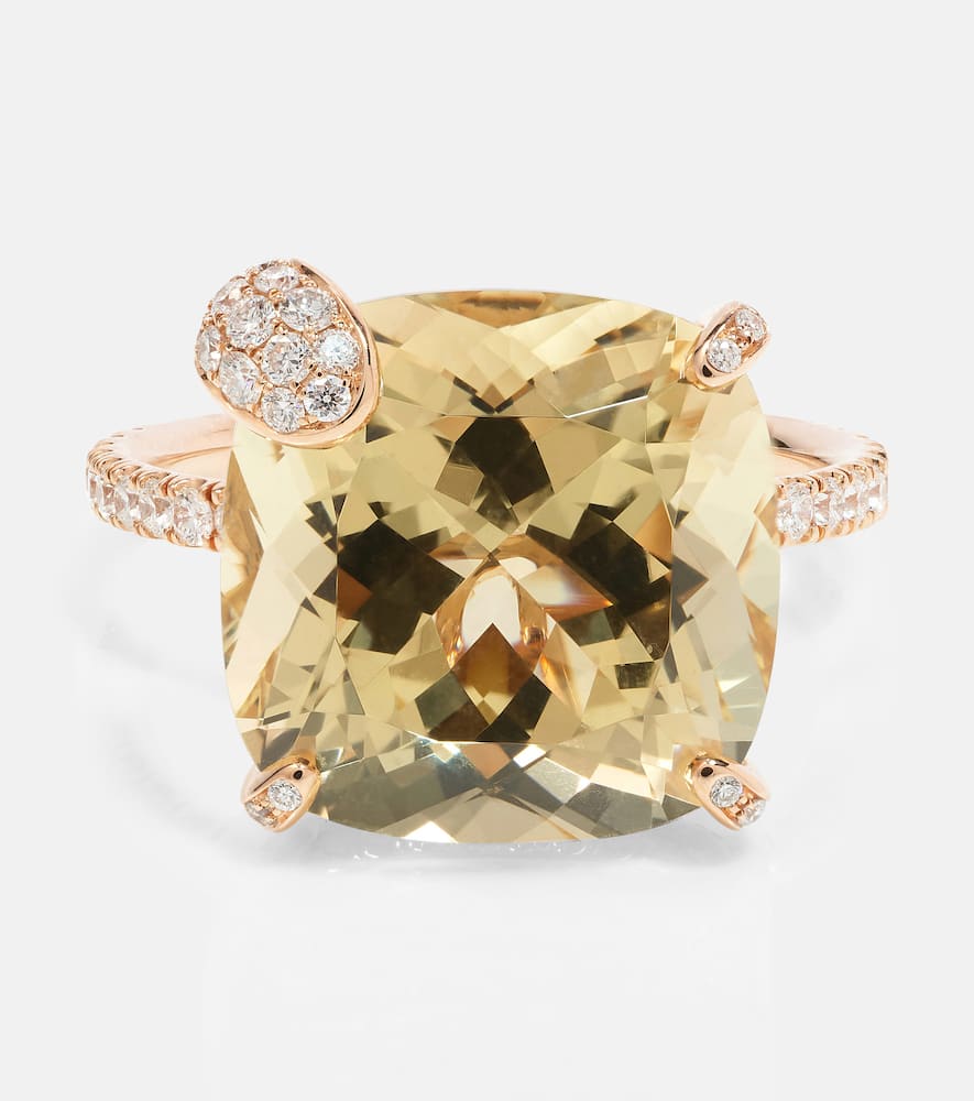 Peekaboo 18kt rose gold ring with beryl and diamonds