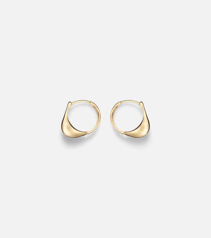 Droplet 10kt gold hoop earrings