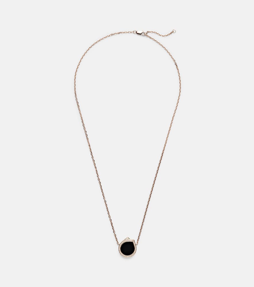 Antifer 18kt rose gold pendant necklace with onyx and diamonds