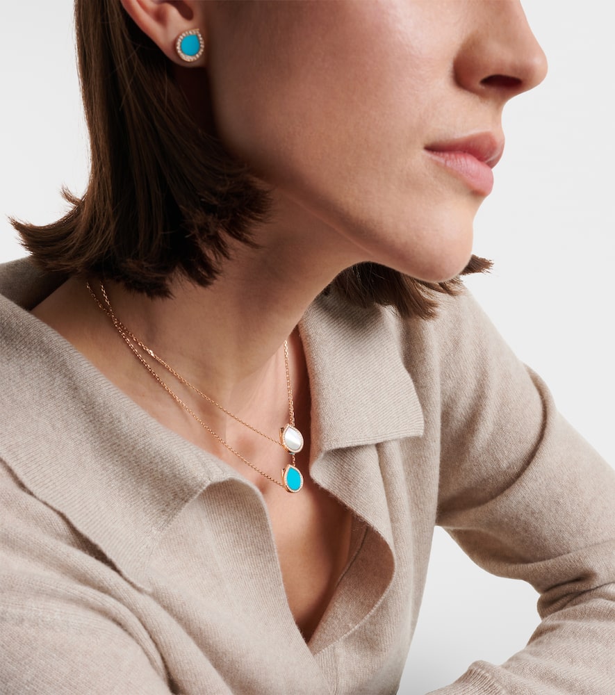 Antifer 18kt rose gold necklace with mother of pearl and diamonds