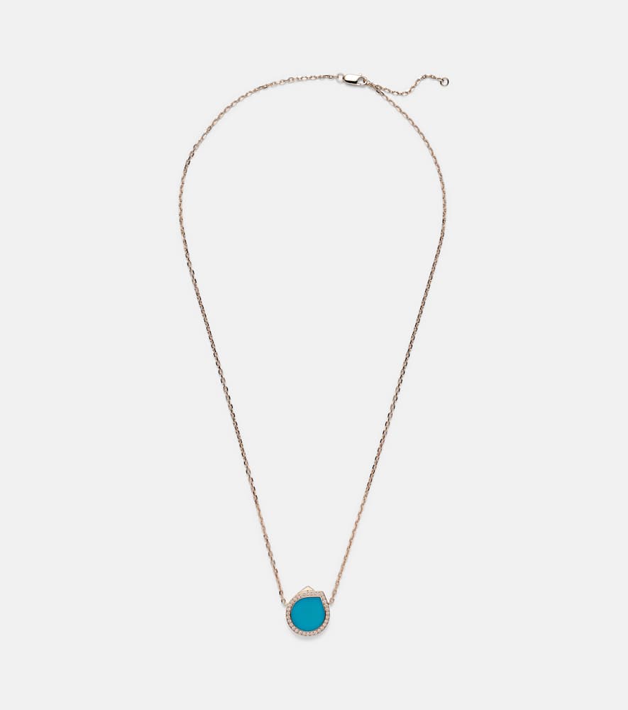 Antifer 18kt rose gold pendant necklace with turquoise and diamonds