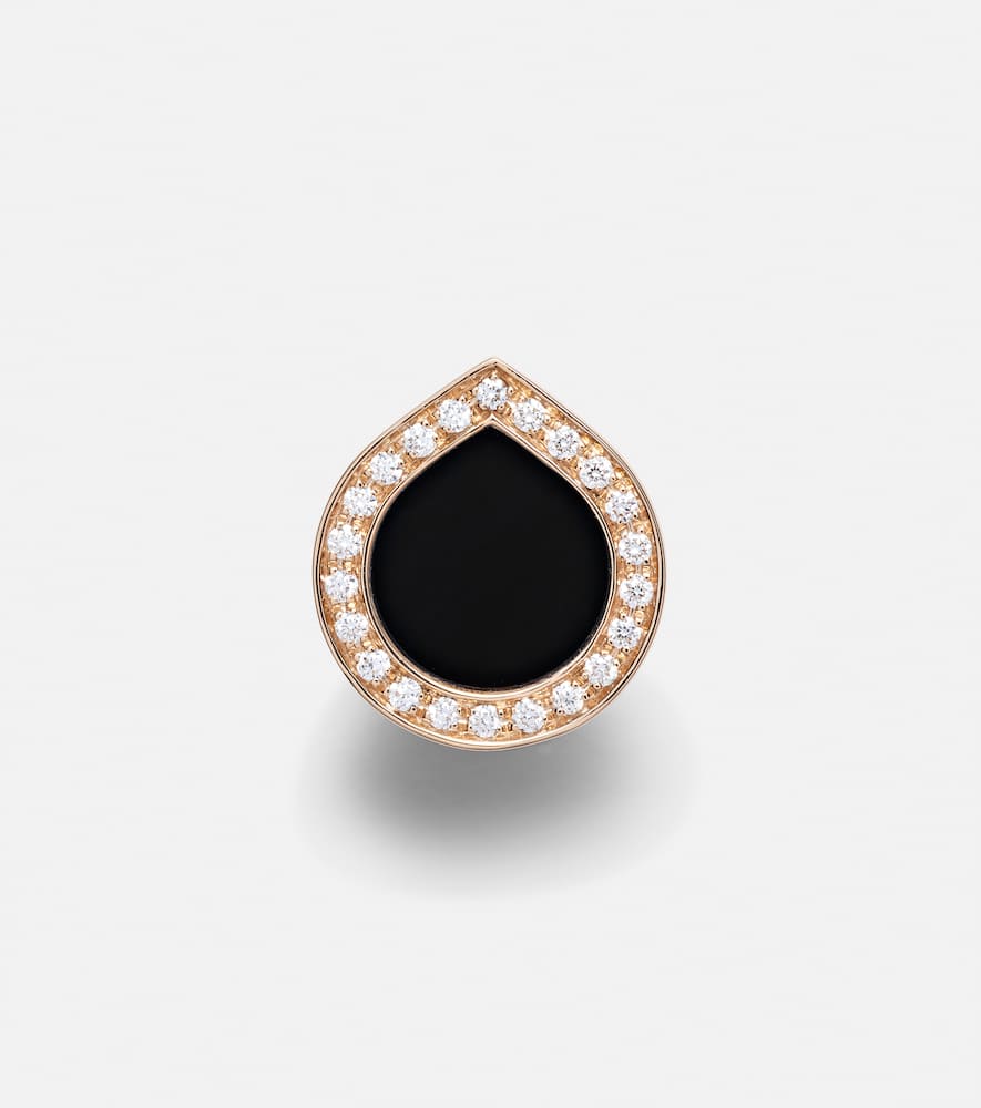 Antifer 18kt rose gold single earring with onyx and diamonds