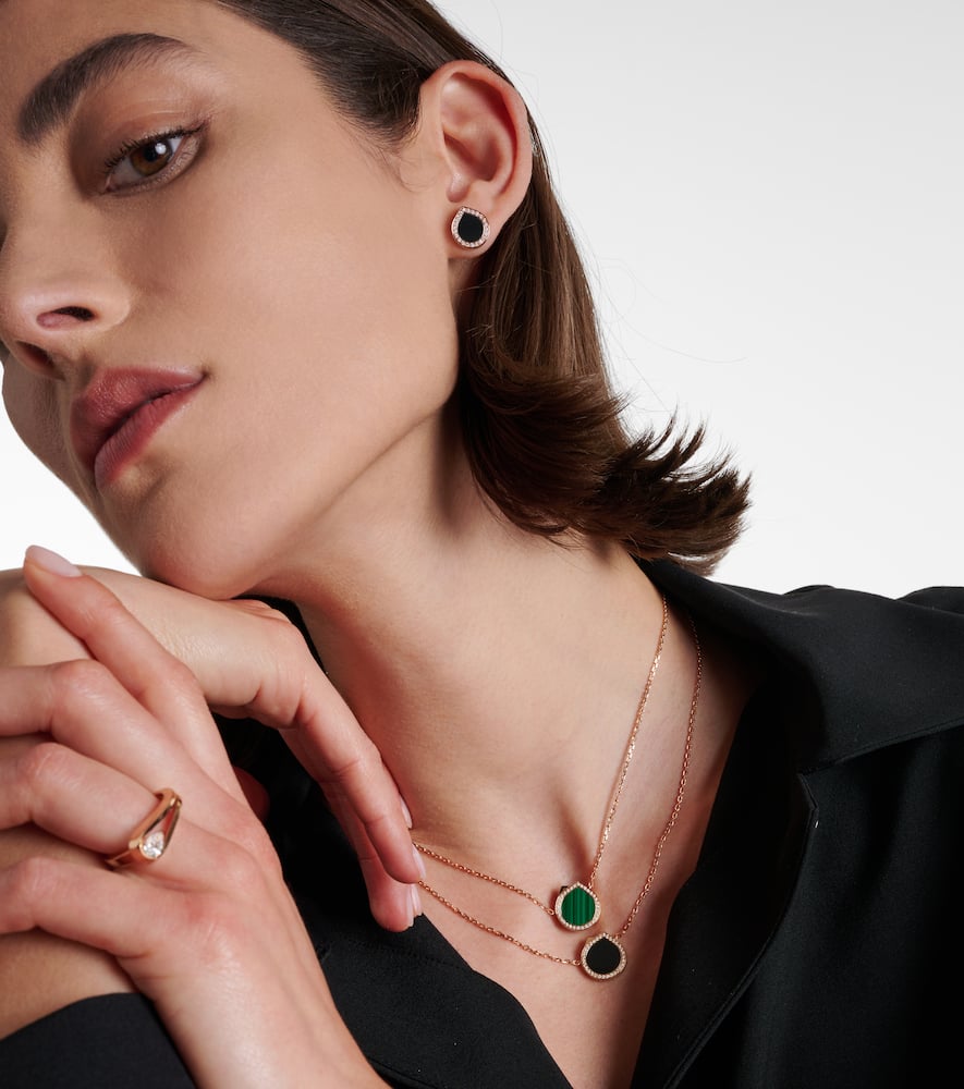 Antifer 18kt rose gold single earring with onyx and diamonds