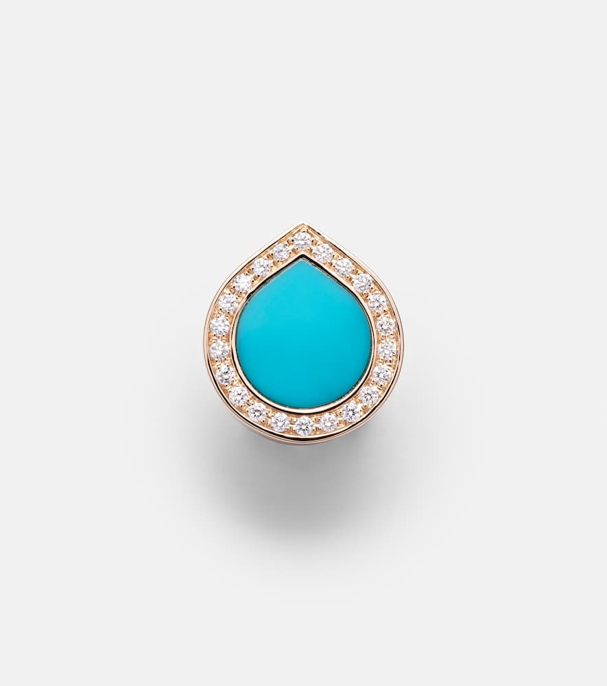 Antifer 18kt rose gold single earring with turquoise and diamonds
