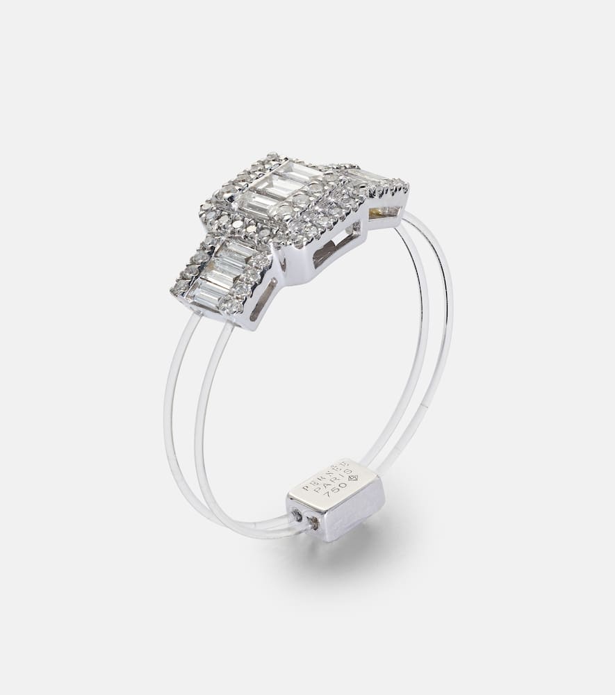 Persée Floating 18kt white gold ring with diamonds