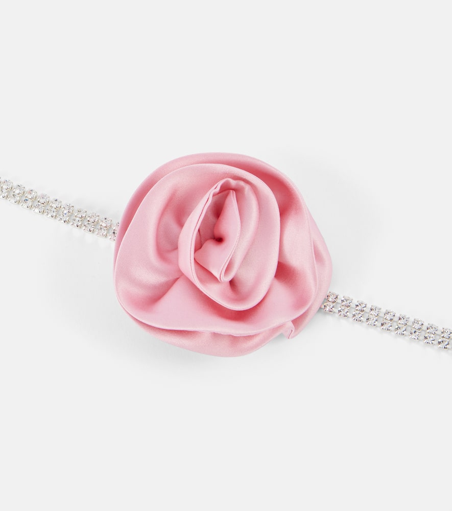 Floral-appliqué choker