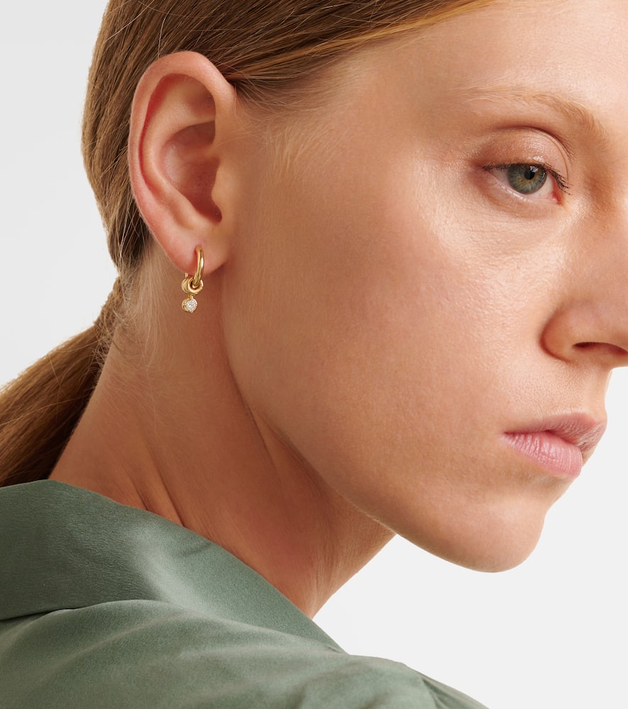 Zahra Micro 18kt gold hoop earrings with diamonds