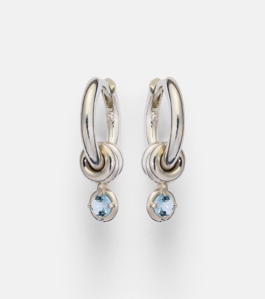 Zahra Micro sterling silver earrings with sapphire