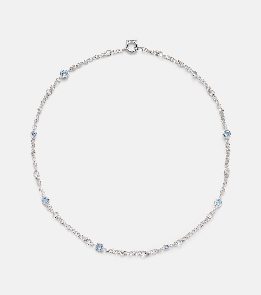 Gravity Estrella sterling silver necklace with aquamarines