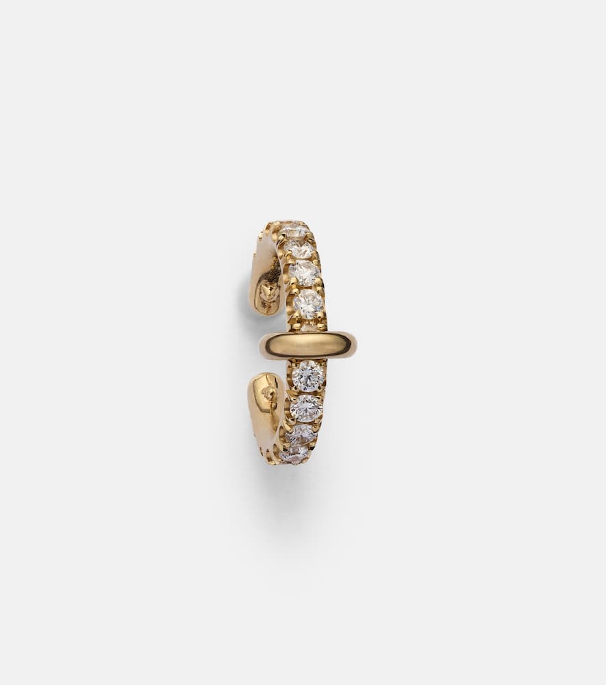18kt gold single ear cuff with diamonds