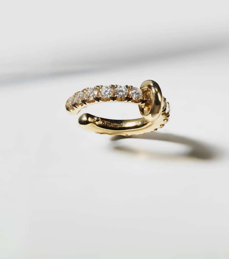 18kt gold single ear cuff with diamonds