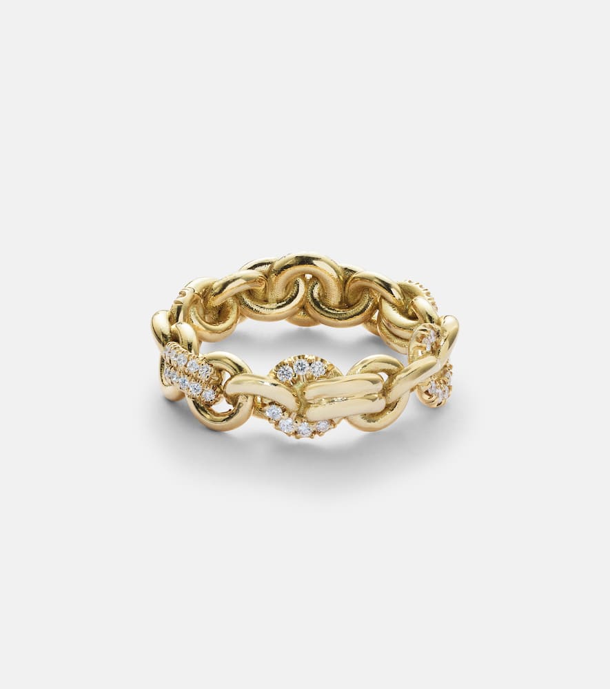 Fused Serpens Medium 18kt gold ring with diamonds