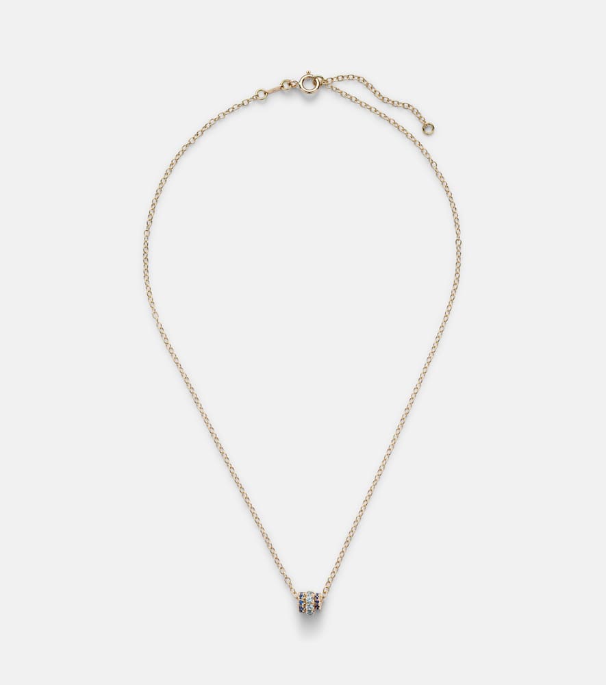 Vesta 18kt gold necklace with sapphires and aquamarine